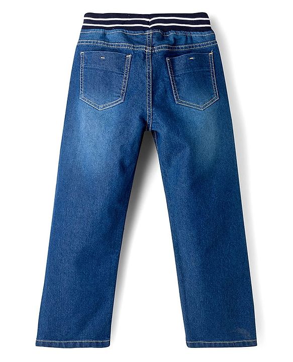 Pine Kids Denim Woven Full Length Washed Jeans - Blue