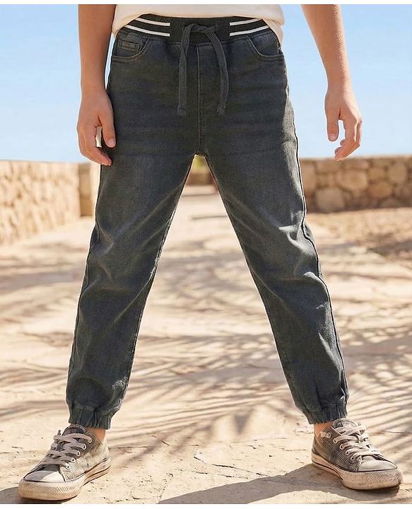 Pine Kids Denim Woven Full Length Jeans - Black
