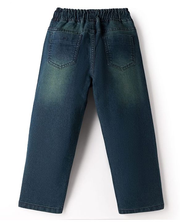 Pine Kids Denim Woven Full Length Washed Jeans - Teal Blue