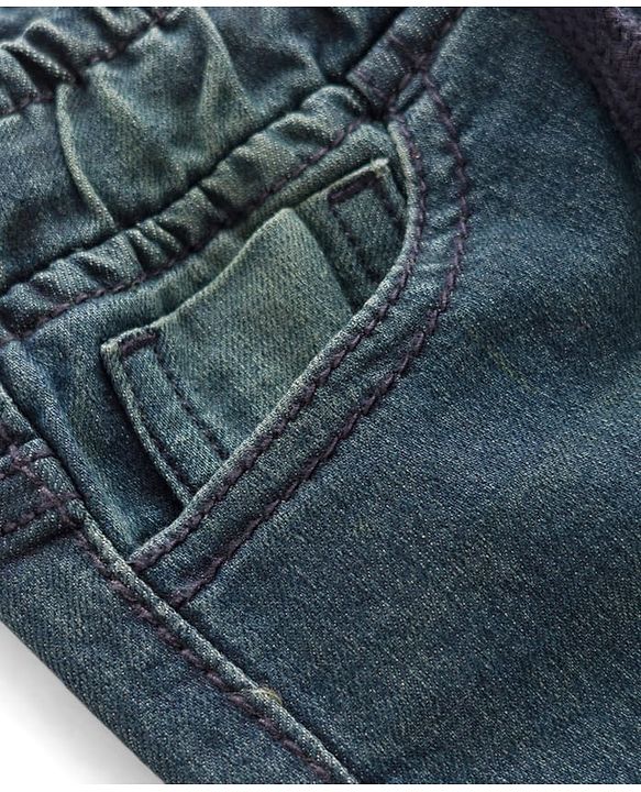 Pine Kids Denim Woven Full Length Washed Jeans - Teal Blue