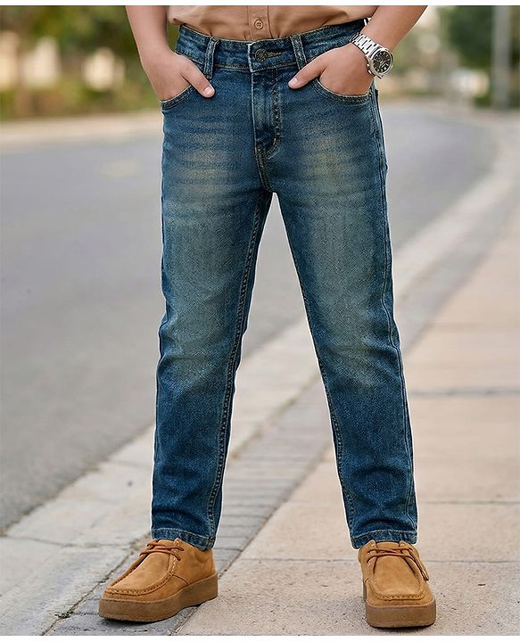 Pine Kids Denim Woven Full Length Jeans - Blue
