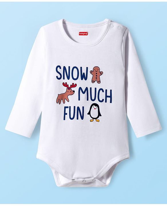 Babyhug 100% Cotton Knit Full Sleeves Onesie with Bootie Leggings & Animal Print - Navy Blue & White