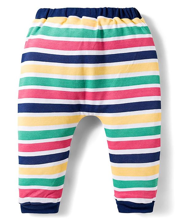 Babyhug 100% Cotton Interlock Knit Full Sleeves Vehicle Printed Onesies With Leggings Cap & Booties - Navy Blue