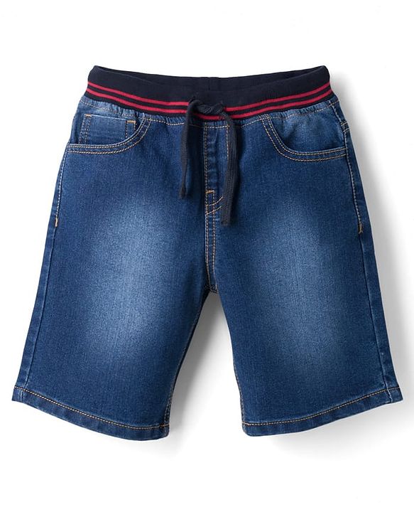 Pine Kids Denim Woven Washed Shorts - Blue