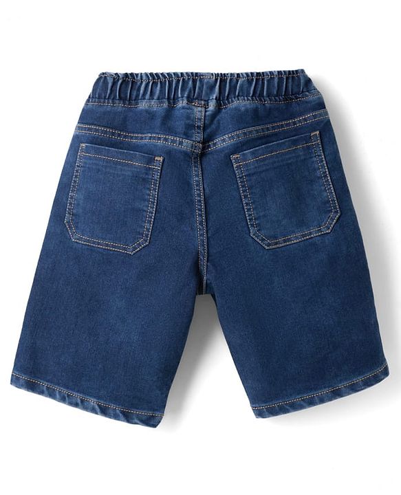 Pine Kids Denim Woven Solid Color Shorts - Navy Blue
