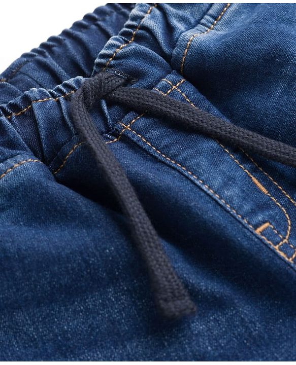 Pine Kids Denim Woven Solid Color Shorts - Navy Blue
