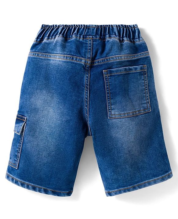Pine Kids Denim Woven Shorts With Cargo Pocket -Navy Blue