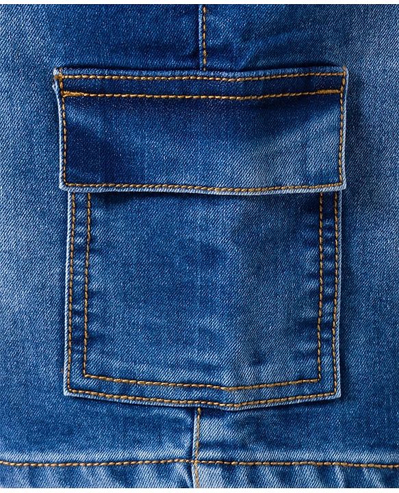 Pine Kids Denim Woven Shorts With Cargo Pocket -Navy Blue