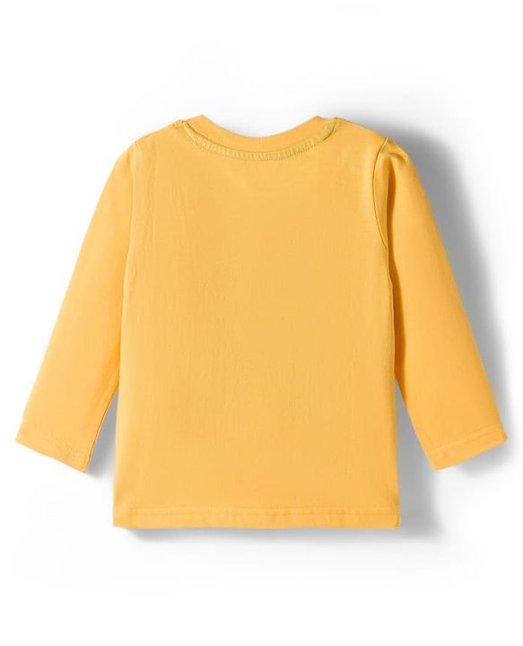 Babyhug Cotton Knit Full Sleeves Night Suit With Star Print - Yellow & White