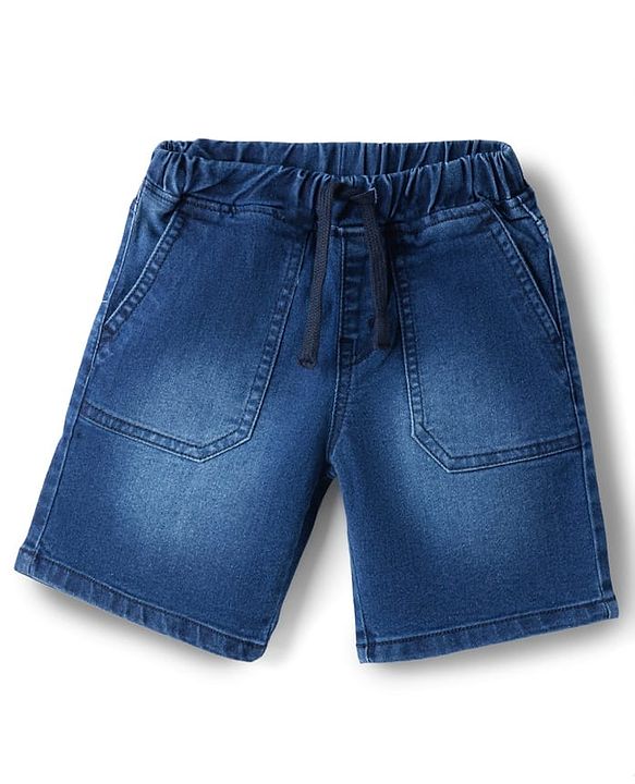 Pine Kids Denim Woven Washed Shorts - Blue
