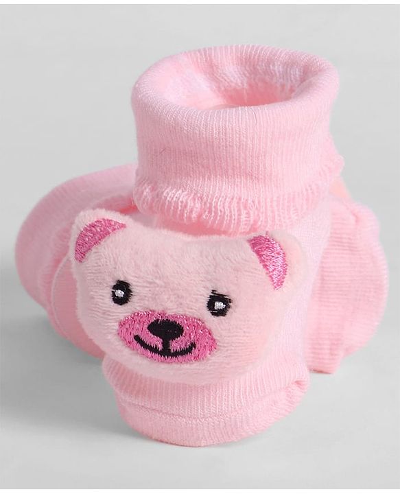 Cute Walk by Babyhug Socks With Animal Applique - Pink