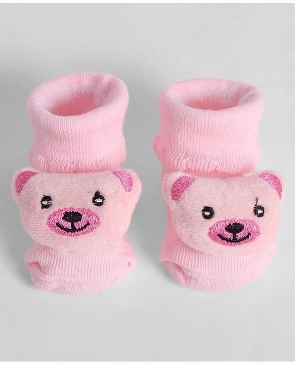 Cute Walk by Babyhug Socks With Animal Applique - Pink