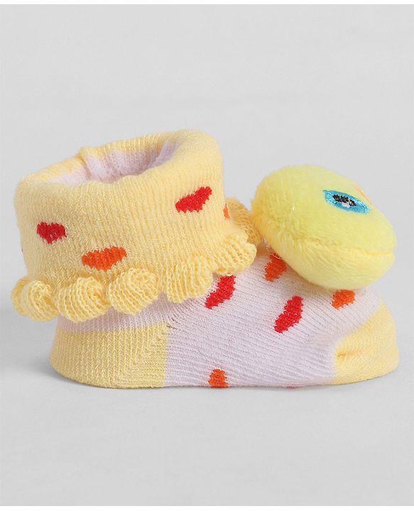 Cute Walk by Babyhug Socks With Animal Applique - Yellow