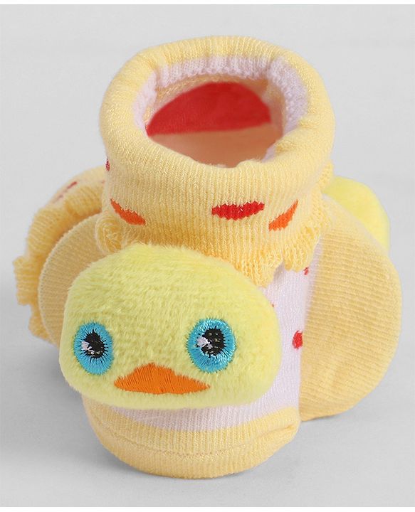 Cute Walk by Babyhug Socks With Animal Applique - Yellow