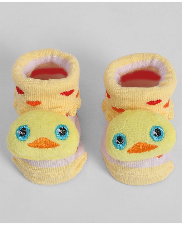 Cute Walk by Babyhug Socks With Animal Applique - Yellow