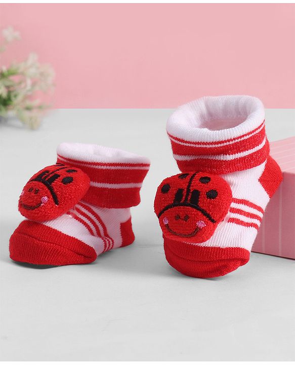 Cute Walk by Babyhug Socks With Animal Applique - Red