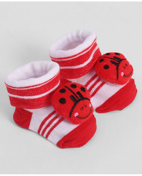 Cute Walk by Babyhug Socks With Animal Applique - Red