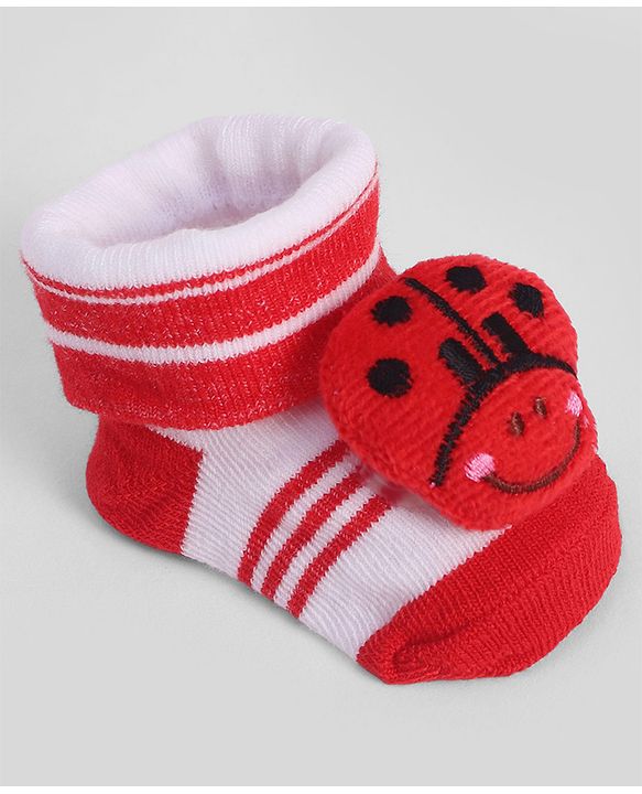 Cute Walk by Babyhug Socks With Animal Applique - Red