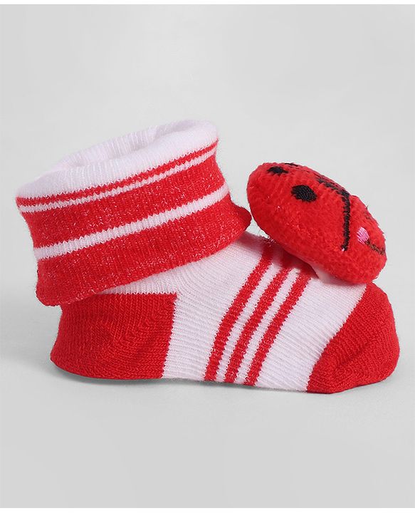 Cute Walk by Babyhug Socks With Animal Applique - Red