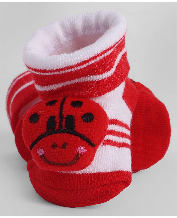 Cute Walk by Babyhug Socks With Animal Applique - Red