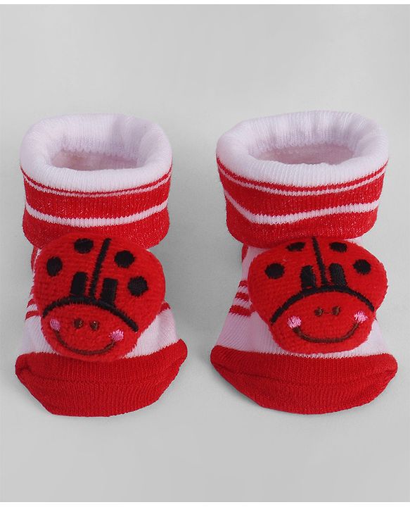Cute Walk by Babyhug Socks With Animal Applique - Red