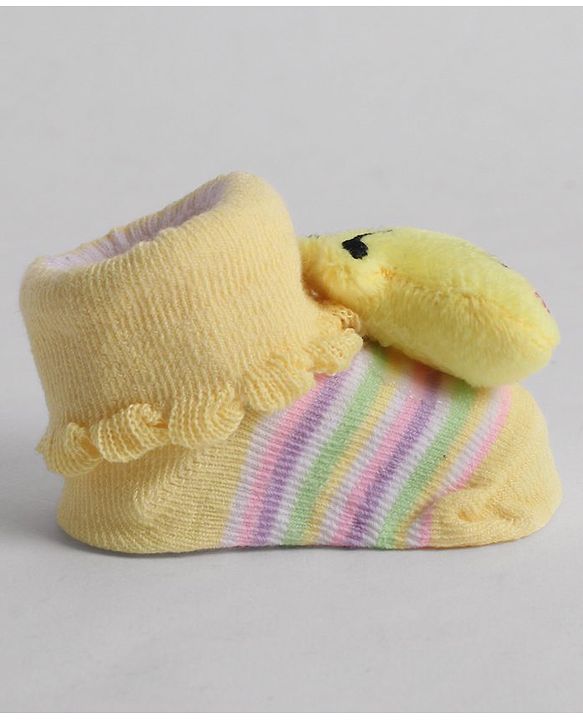 Cute Walk by Babyhug Socks With Animal Applique - Yellow