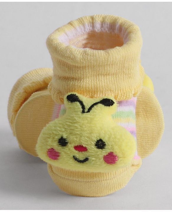 Cute Walk by Babyhug Socks With Animal Applique - Yellow