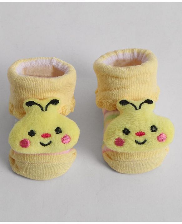 Cute Walk by Babyhug Socks With Animal Applique - Yellow