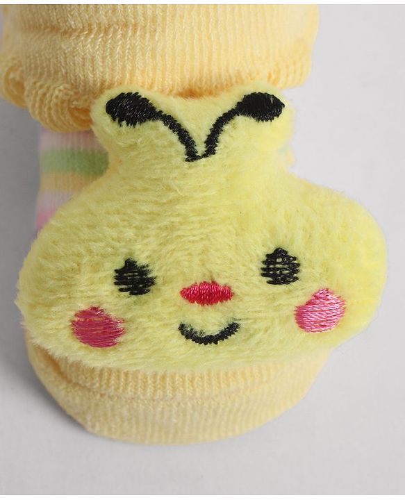 Cute Walk by Babyhug Socks With Animal Applique - Yellow