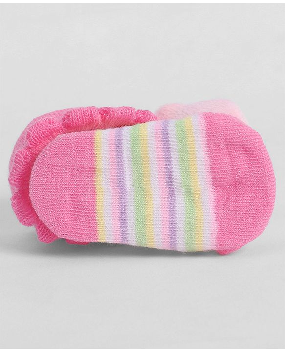 Cute Walk by Babyhug Socks With Animal Applique - Pink
