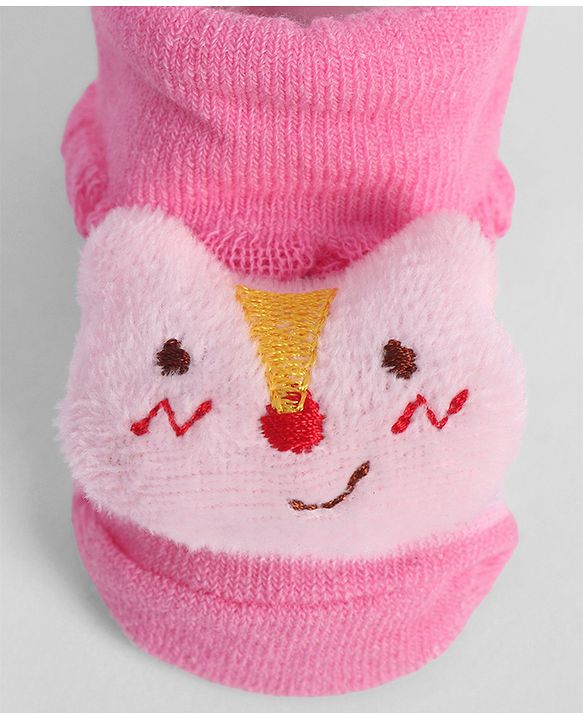 Cute Walk by Babyhug Socks With Animal Applique - Pink