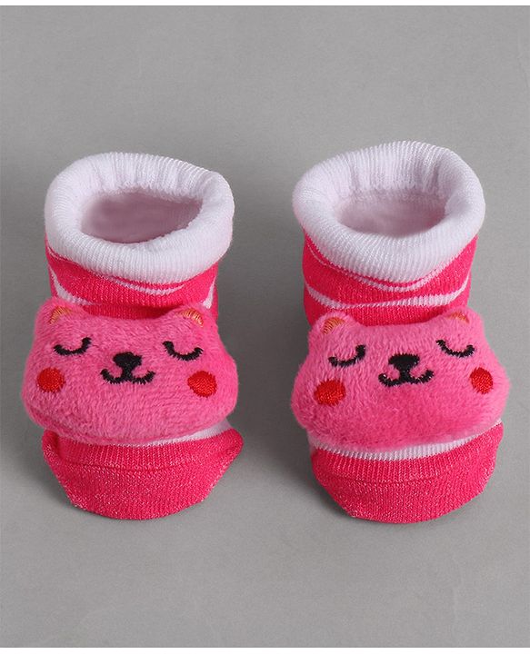 Cute Walk by Babyhug Socks With Animal Applique - Pink