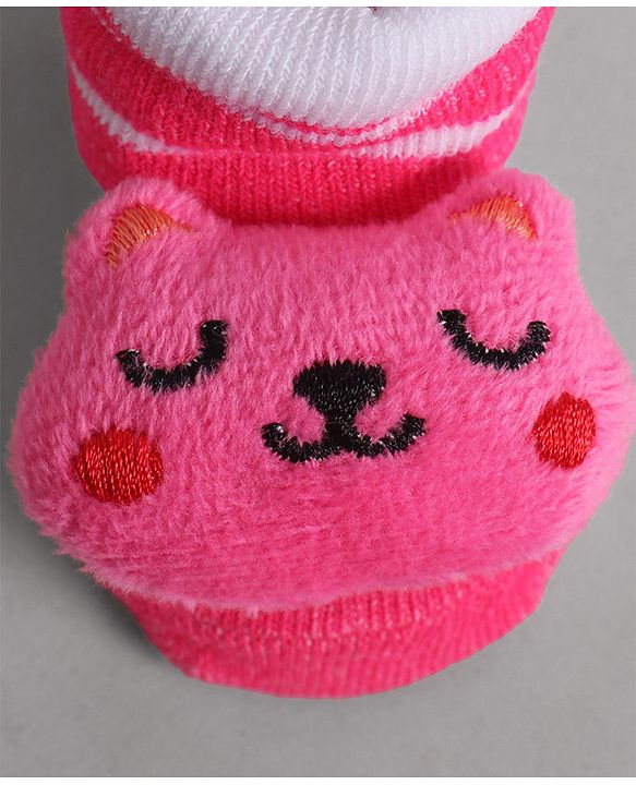 Cute Walk by Babyhug Socks With Animal Applique - Pink