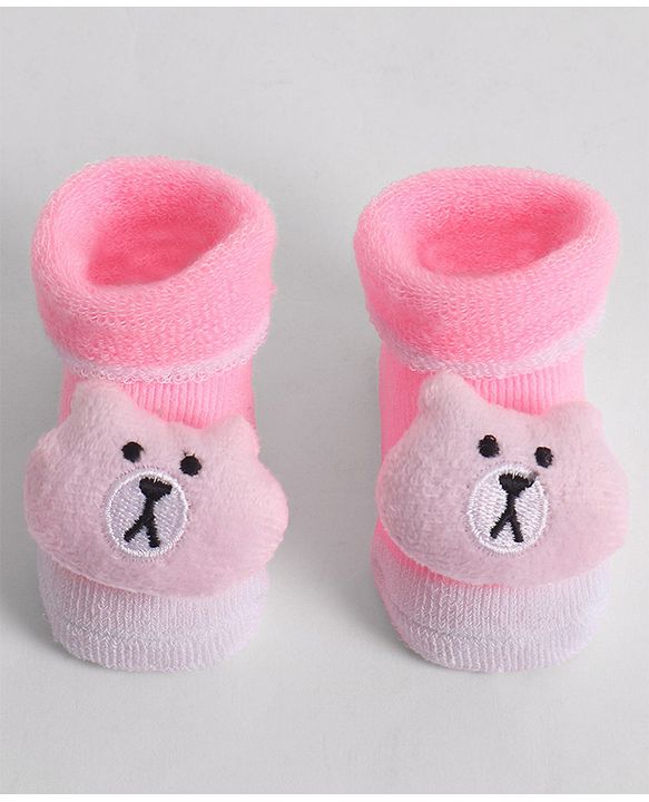 Cute Walk by Babyhug Socks With Animal Applique - Pink