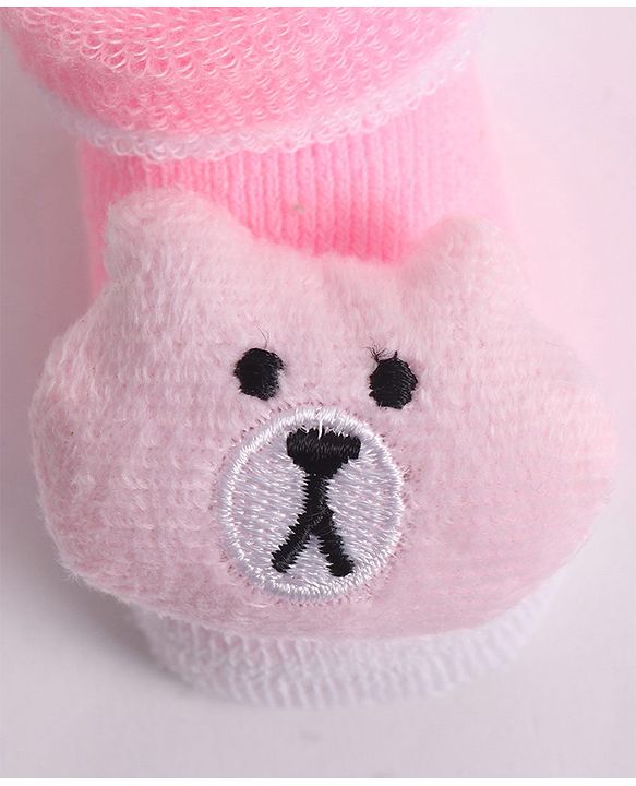 Cute Walk by Babyhug Socks With Animal Applique - Pink