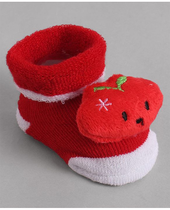 Cute Walk by Babyhug Socks With Animal Applique - Red