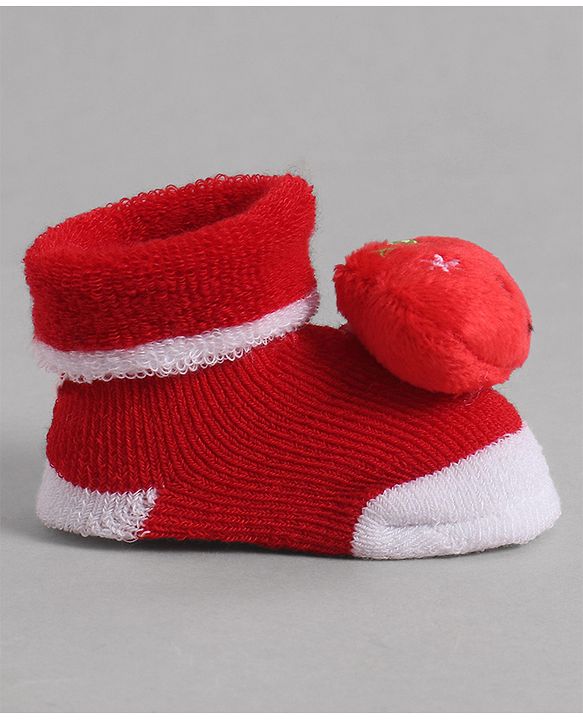 Cute Walk by Babyhug Socks With Animal Applique - Red