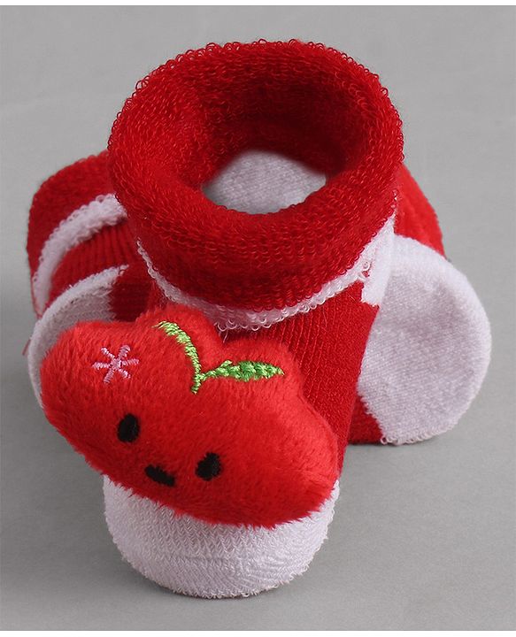 Cute Walk by Babyhug Socks With Animal Applique - Red