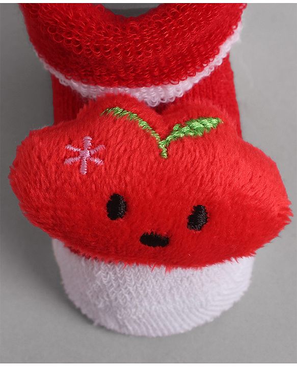 Cute Walk by Babyhug Socks With Animal Applique - Red