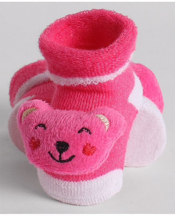 Cute Walk by Babyhug Socks With Animal Applique - Pink