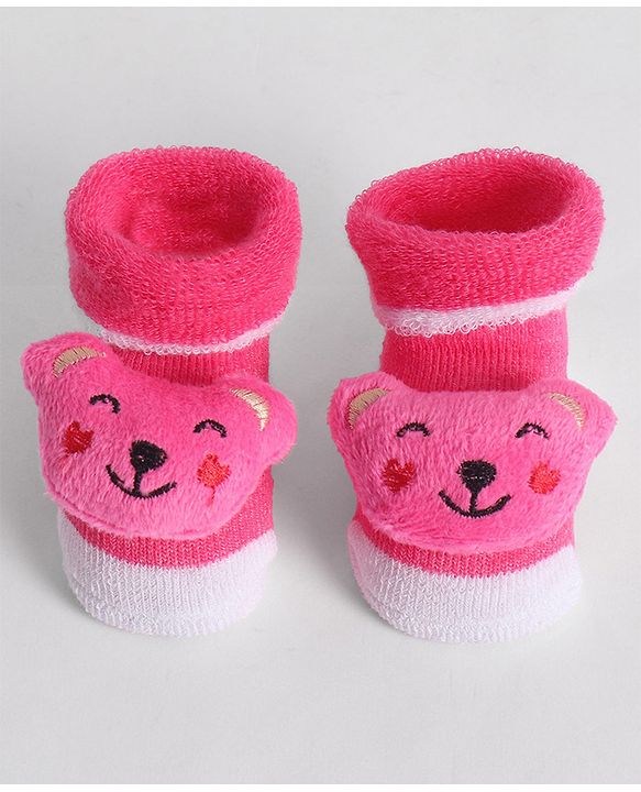 Cute Walk by Babyhug Socks With Animal Applique - Pink