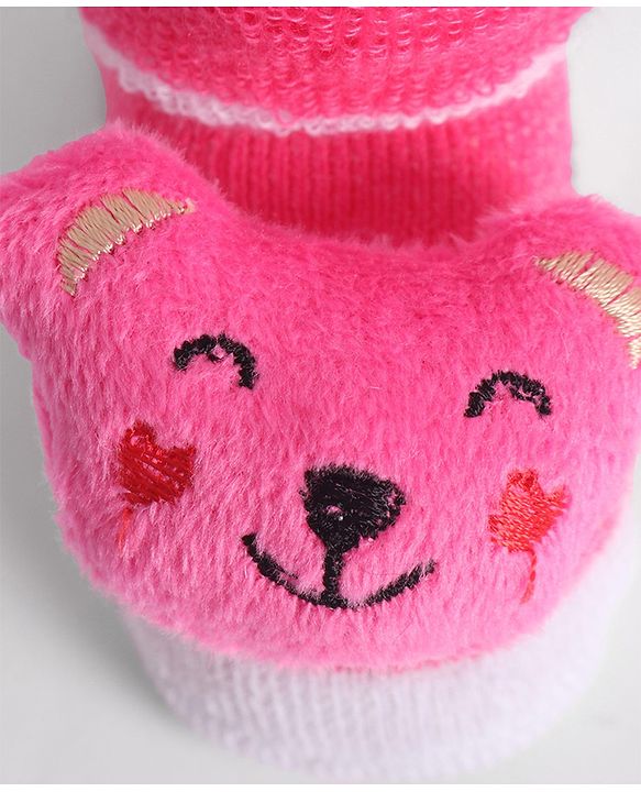 Cute Walk by Babyhug Socks With Animal Applique - Pink