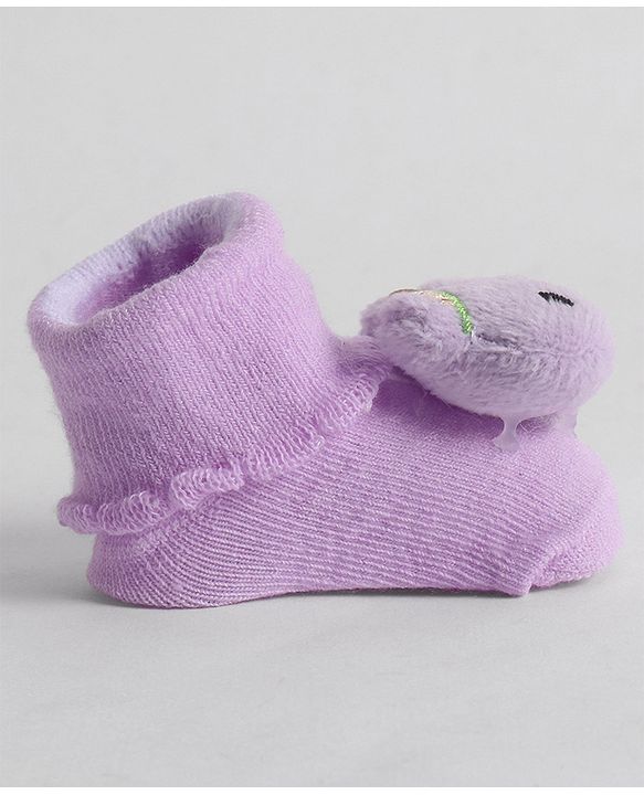 Cute Walk by Babyhug Socks With Animal Applique - Purple