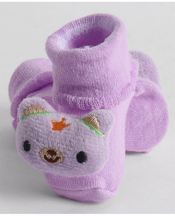 Cute Walk by Babyhug Socks With Animal Applique - Purple