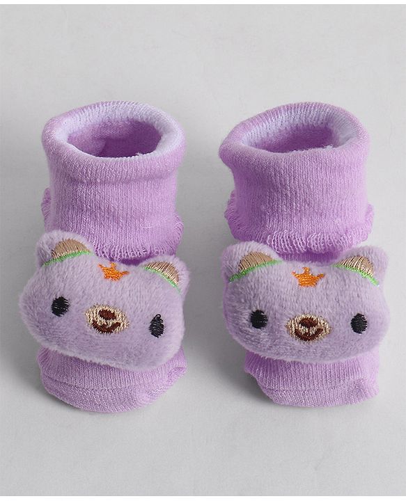 Cute Walk by Babyhug Socks With Animal Applique - Purple