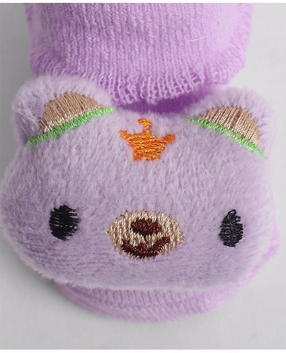 Cute Walk by Babyhug Socks With Animal Applique - Purple