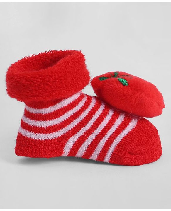 Cute Walk by Babyhug Socks With Strawberry Applique - Red