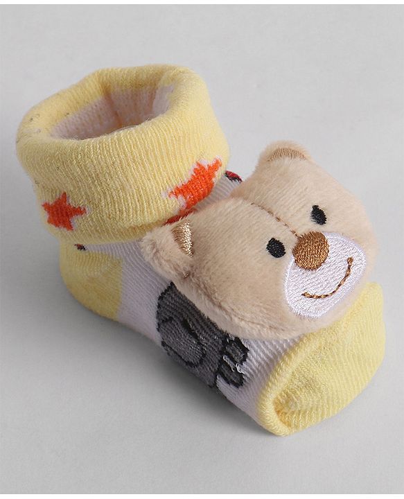 Cute Walk by Babyhug Socks With Animal Applique - Yellow