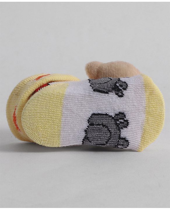 Cute Walk by Babyhug Socks With Animal Applique - Yellow