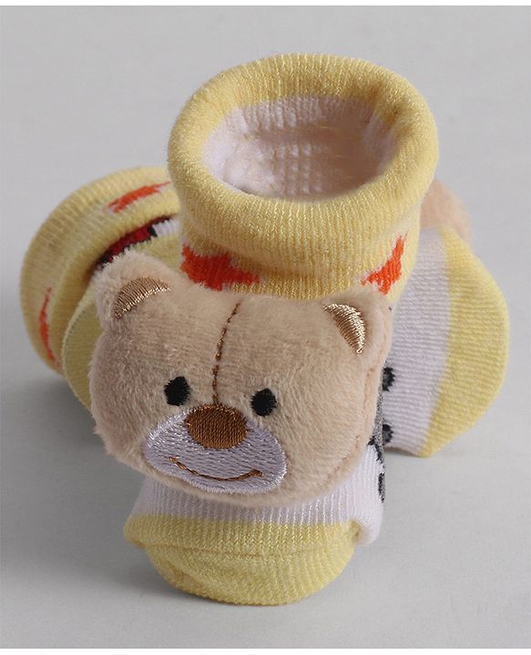 Cute Walk by Babyhug Socks With Animal Applique - Yellow